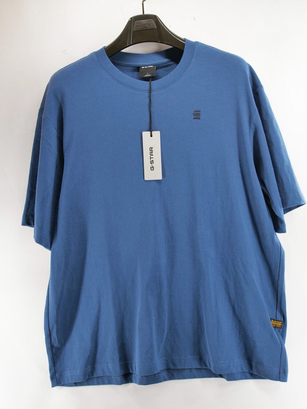 G-Star RAW NWT Boxy R T-Shirt Mens Large Rank Blue Organic Dry Jersey Cotton